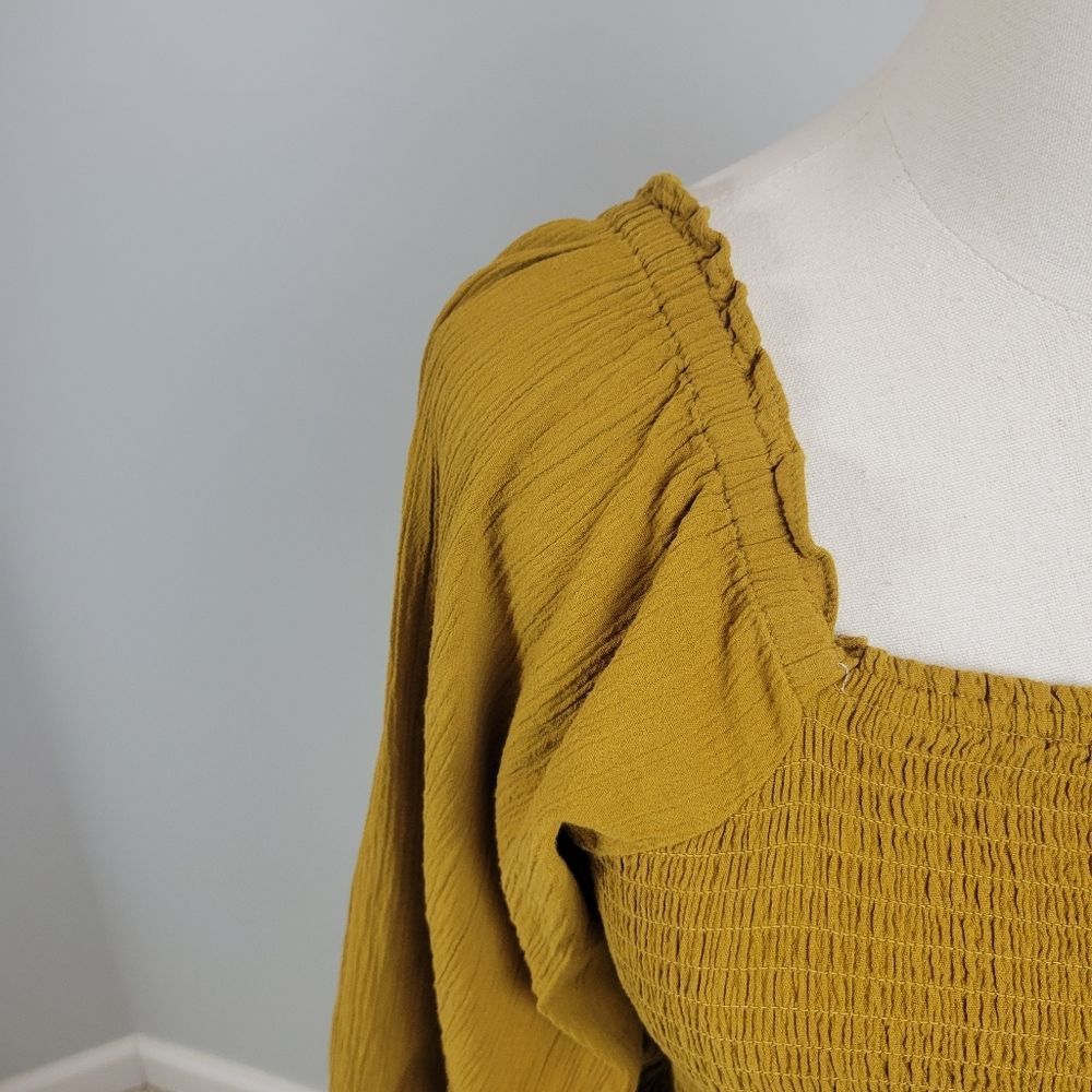 Madewell Lucie Smocked Peplum Top Burnt Orange Size 2 - Picture 8 of 9